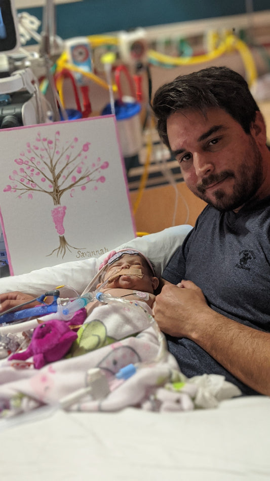 Savannah Sky Arviso with her Dad, Steven at the Phoenix Children's Hospital.