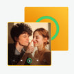 Custom Music and Photo Fridge Magnet displaying a couple, a personalized romantic gift with Bluetooth connectivity